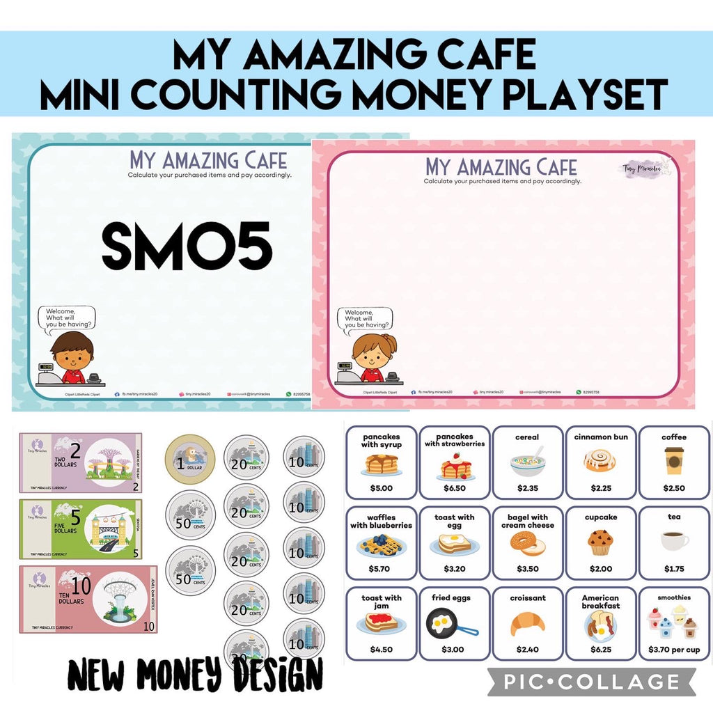 Play Pretend My Amazing Cafe set | Counting Money Learning Activity