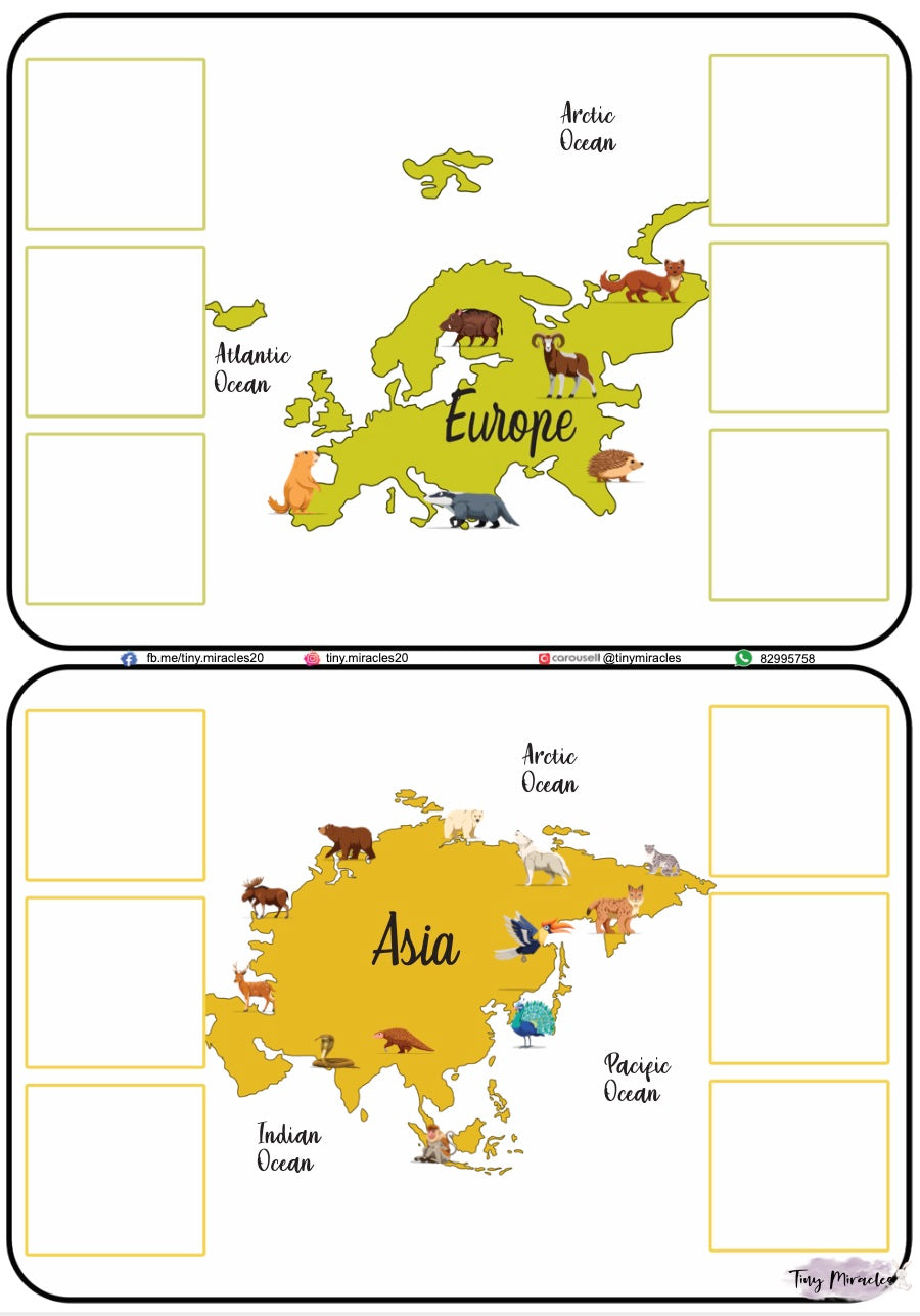 Animals on Each Continent of the World (W02)