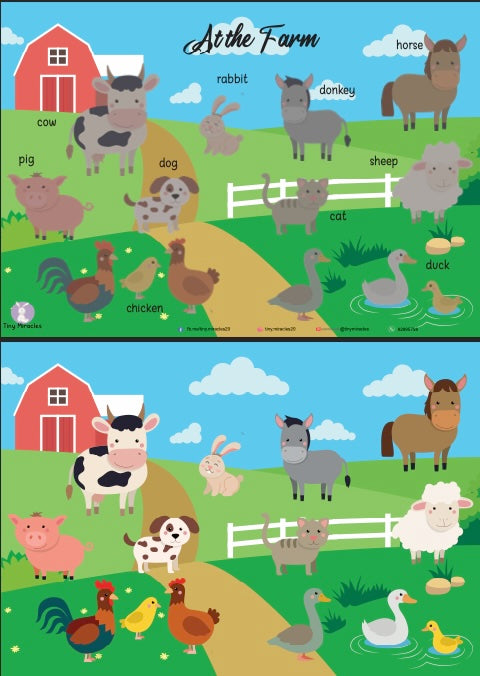 At the Farm Shadow Match | Farm Animal Activity for Toddlers