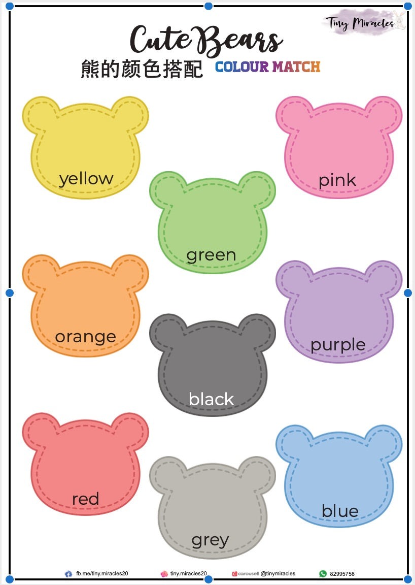 Cute Bears Colour Match (English & Chinese)