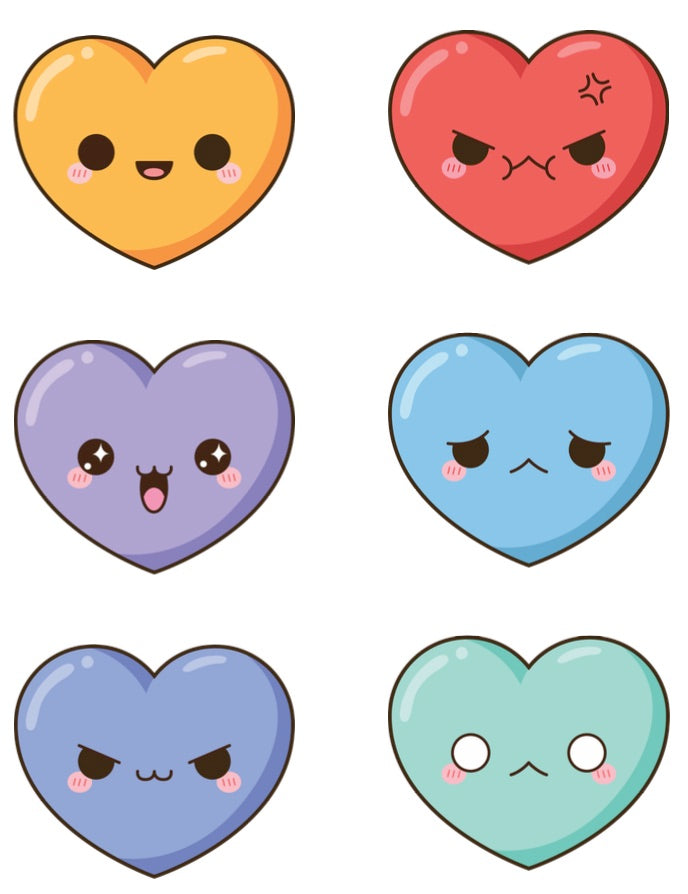 Cute Heart Emotions Match (English and Chinese Language)