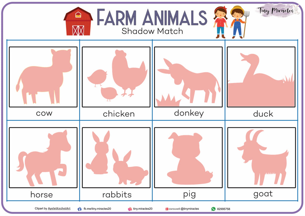 Farm Animals Shadow Match (OW62)