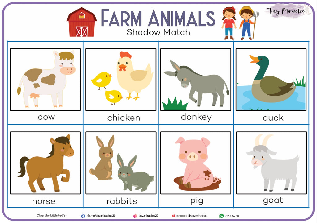 Farm Animals Shadow Match (OW62)