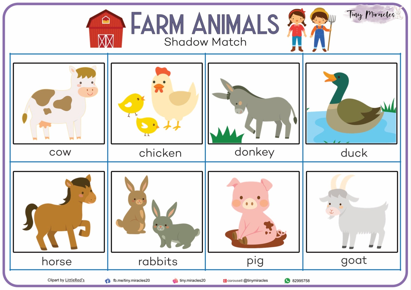 Farm Animals Shadow Match (OW62)