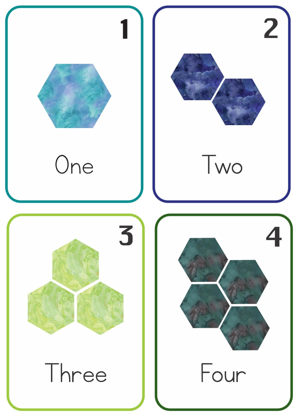 Count Hexagon Numbers 1-20 Flash Card (FC03)