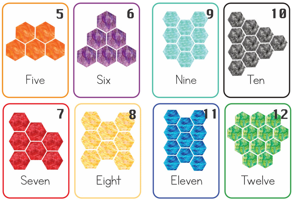 Count Hexagon Numbers 1-20 Flash Card (FC03)