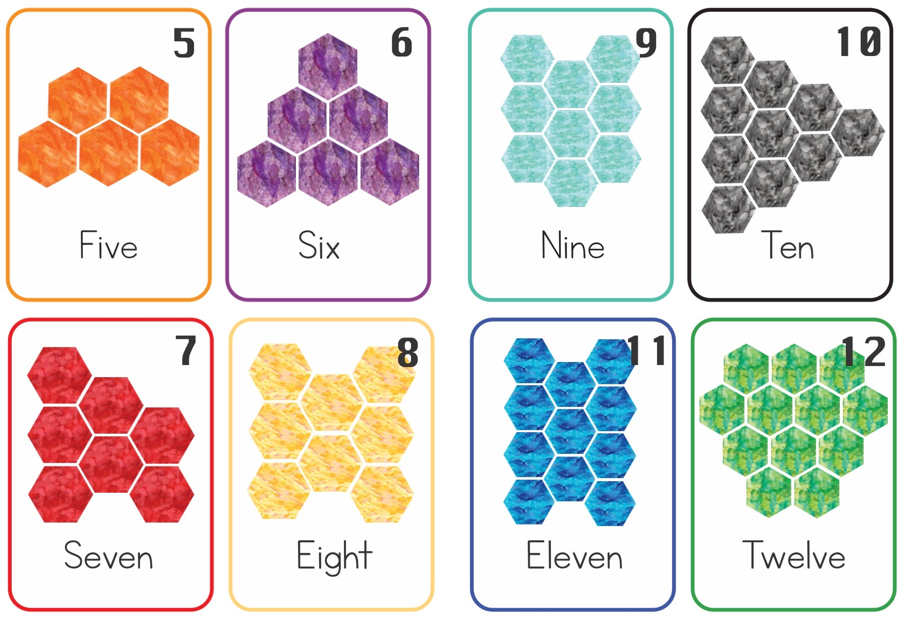 Count Hexagon Numbers 1-20 Flash Card (FC03)