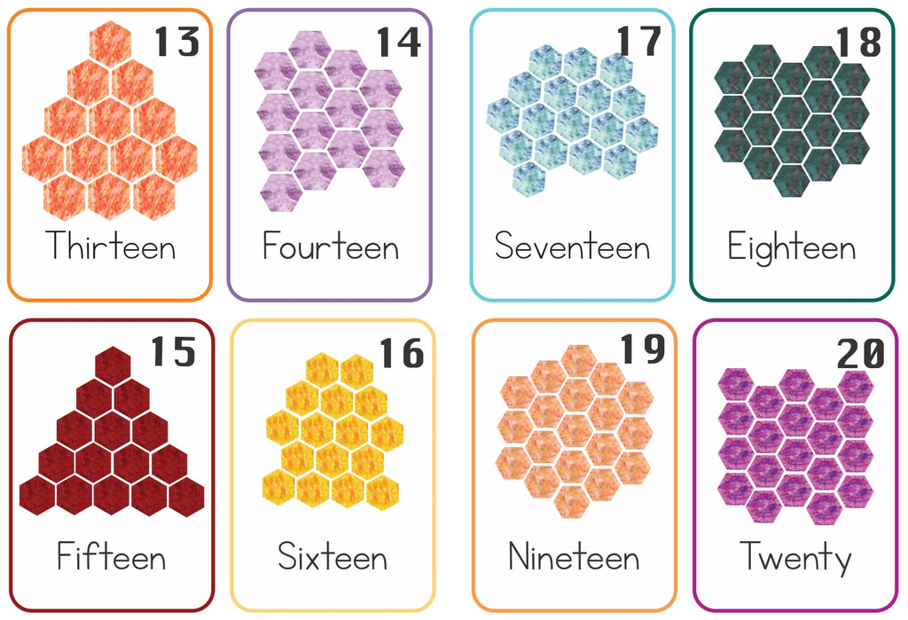 Count Hexagon Numbers 1-20 Flash Card (FC03)