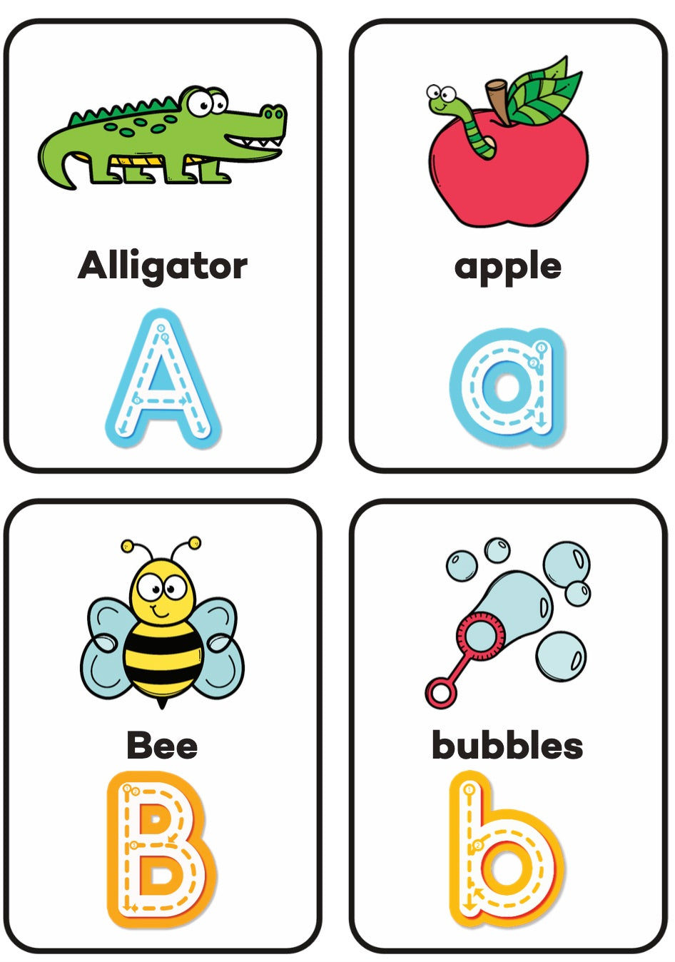 Tracing Flash Cards – Uppercase & Lowercase Alphabet (52 Pieces)