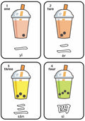 Tracing Numbers (Chinese) – Bubble Tea Counting 1–20 | 数字描写闪卡