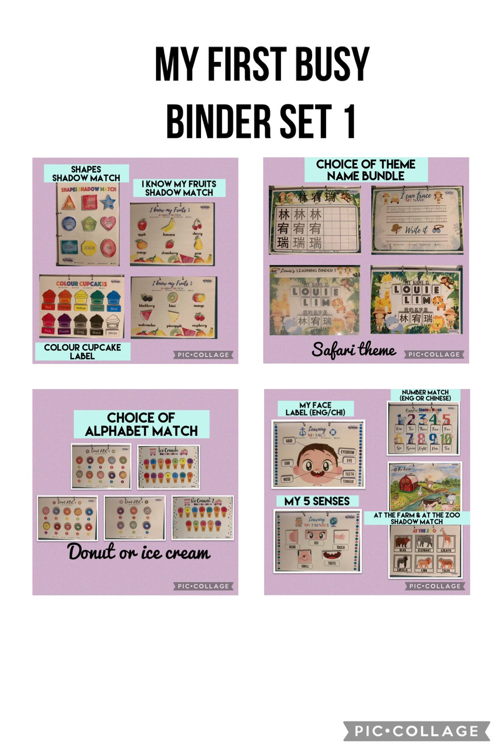 My First Busy Binder Set 1 | Personalised Learning Activity Bundle