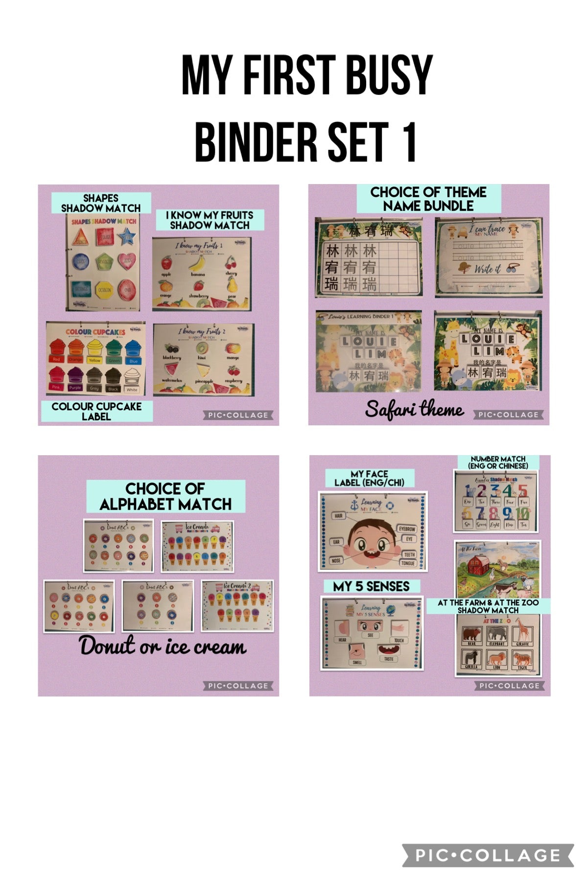 My First Busy Binder Set 1 | Personalised Learning Activity Bundle
