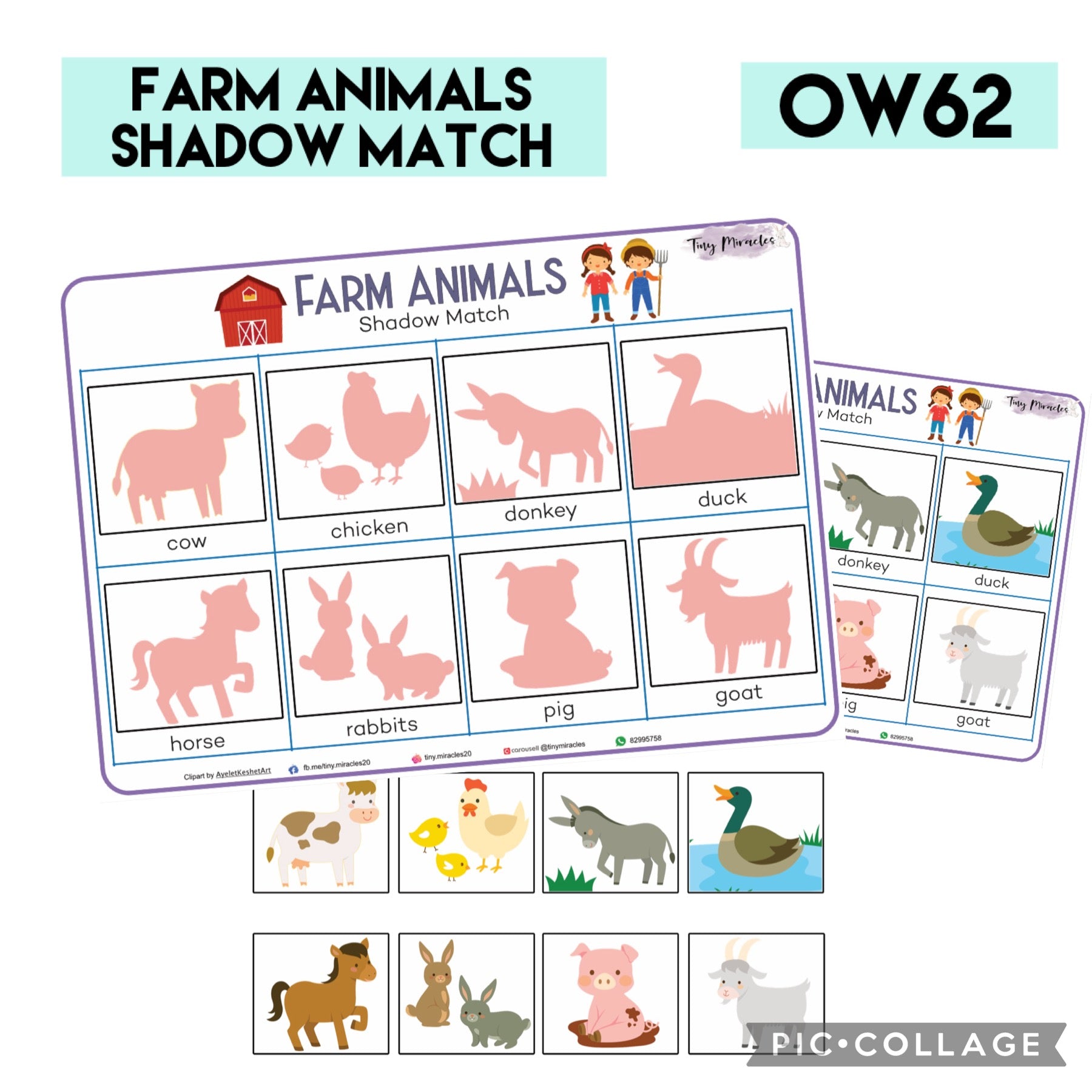 Farm Animals Shadow Match (OW62)