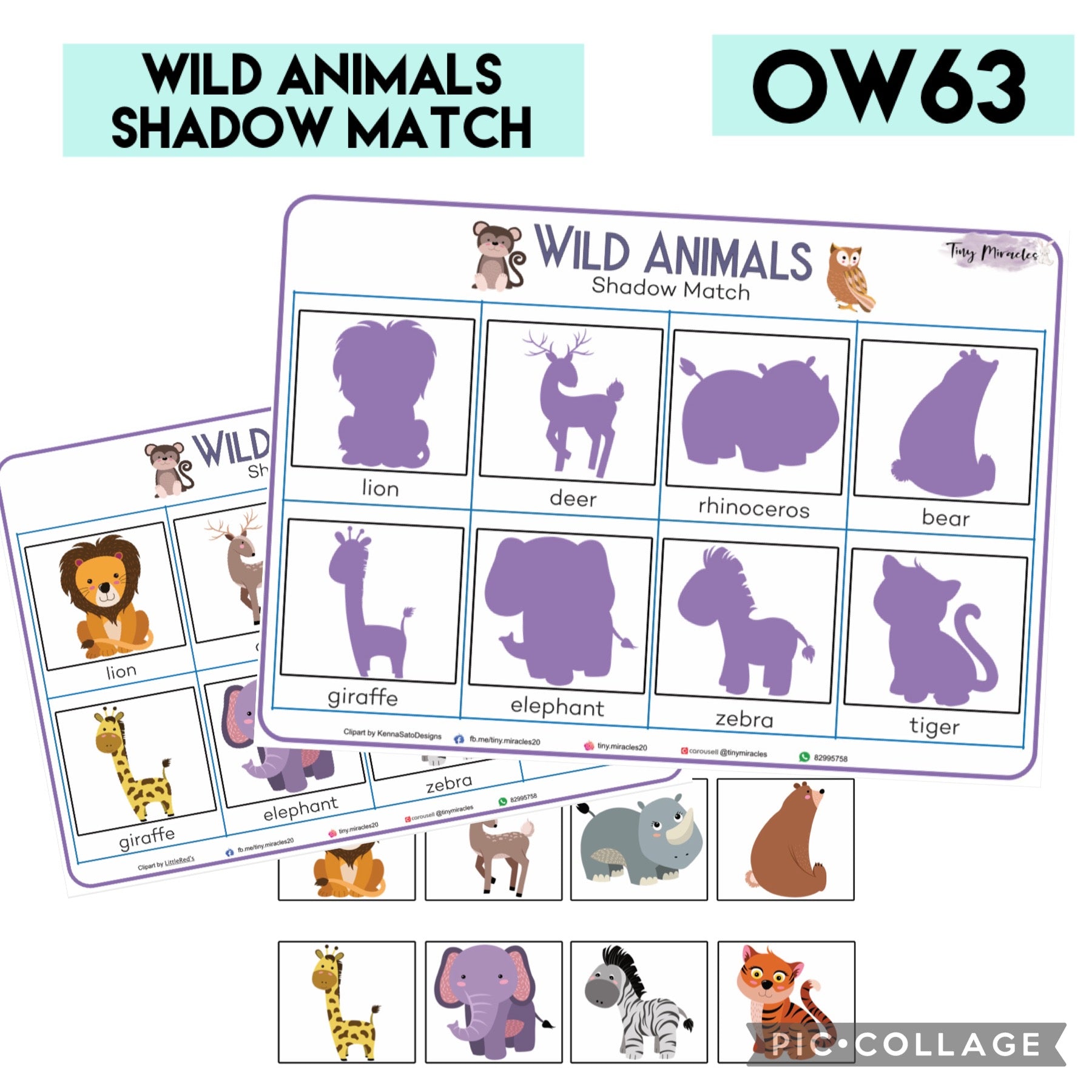 Wild Animals Shadow Match (OW63)