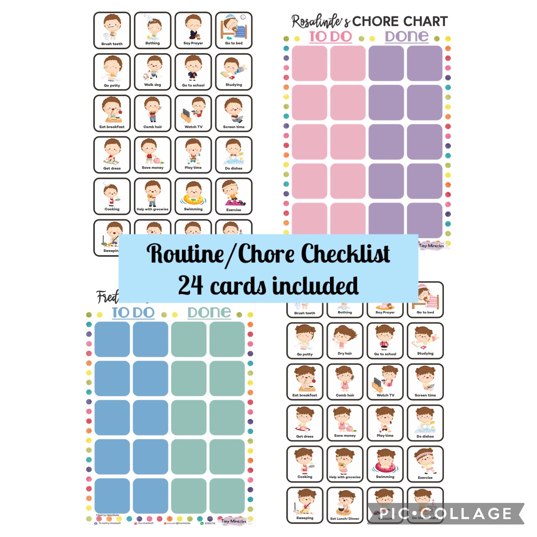 Routine/Chore Checklist - 24 cards included (OW67)