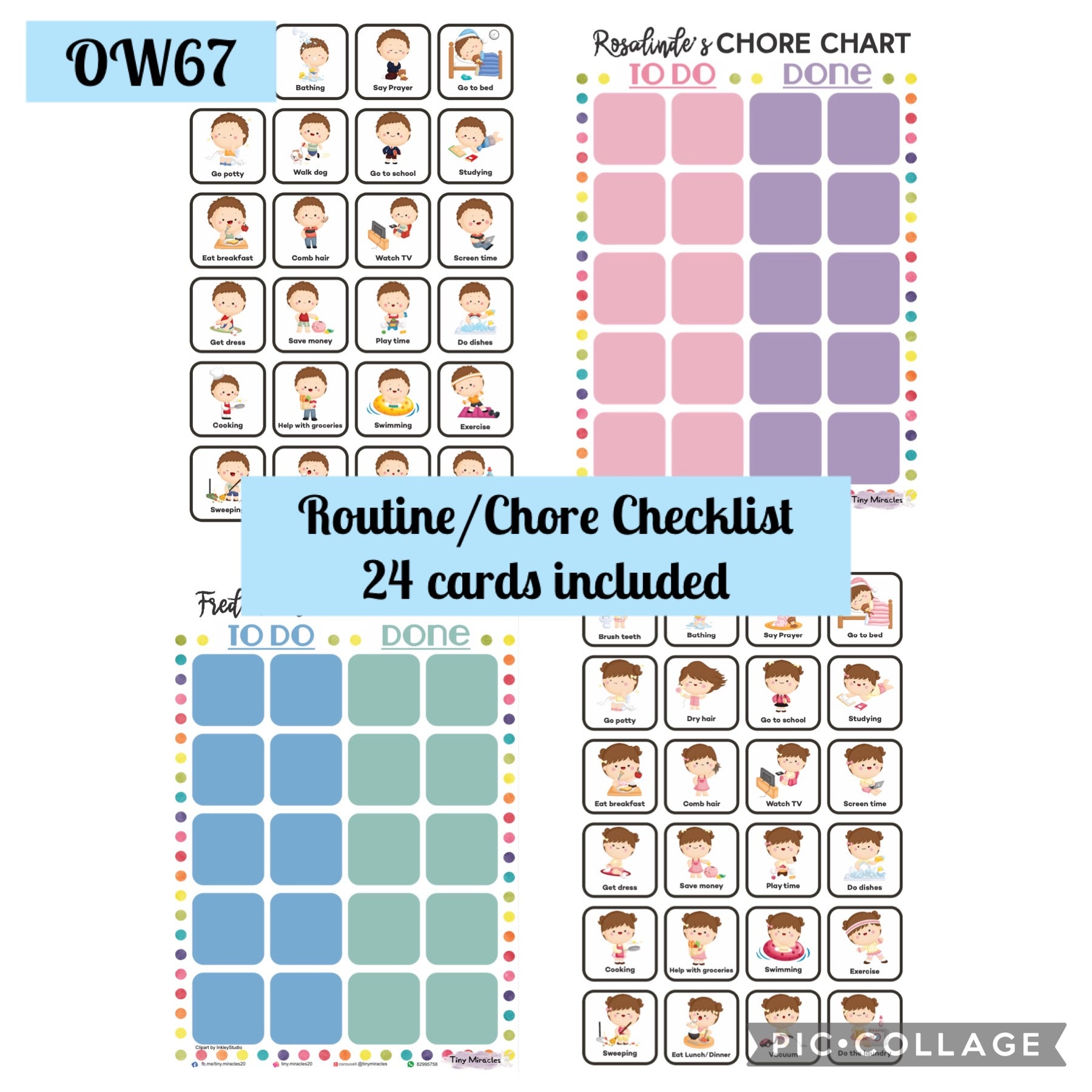 Routine/Chore Checklist - 24 cards included (OW67)