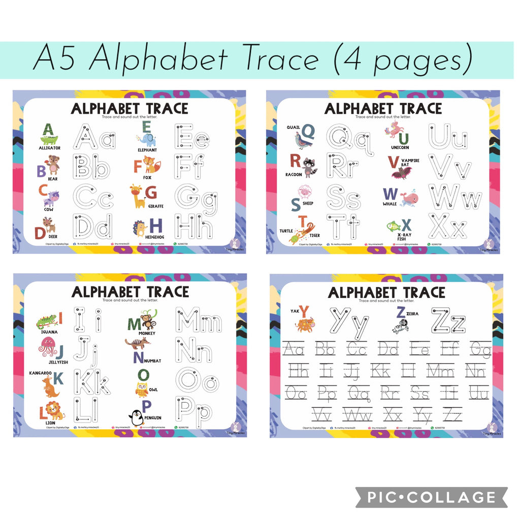 Personalised A5 Trace Sheets (Goodie Bag/Party Favours Activity)