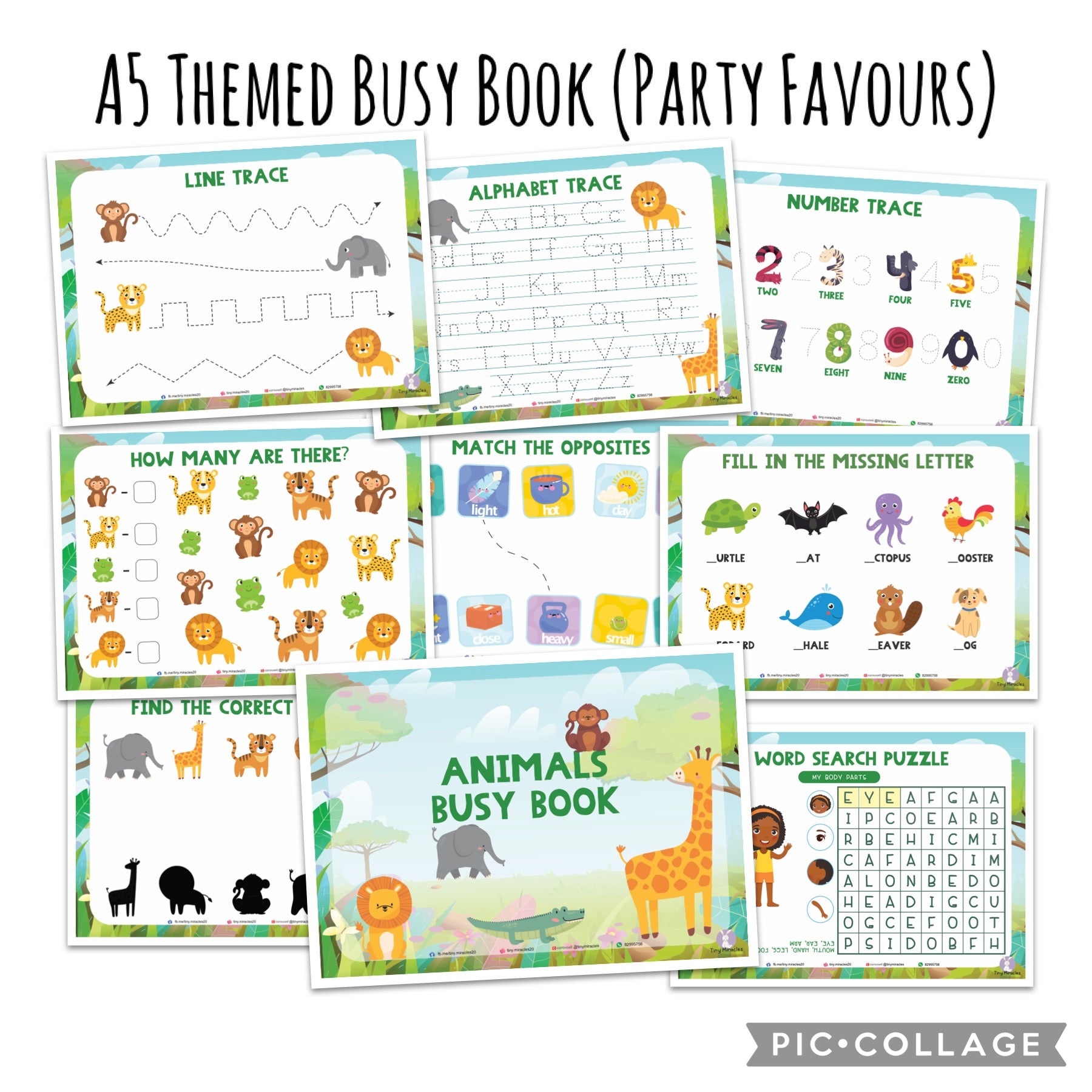 A5 Themed Busy Book (Goodie Bag/Party Favours Activity)