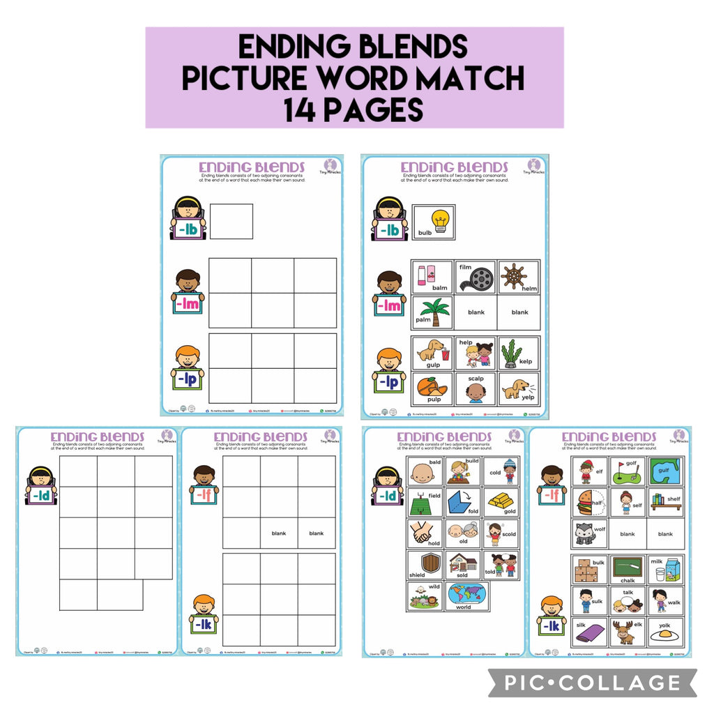 Ending Blends Picture Word Match (OW60D)