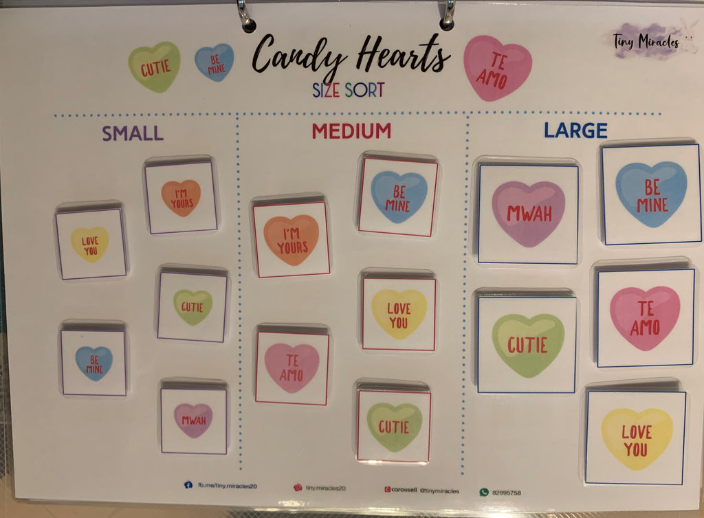 Size Sorting (Fireflies & Candy Hearts)