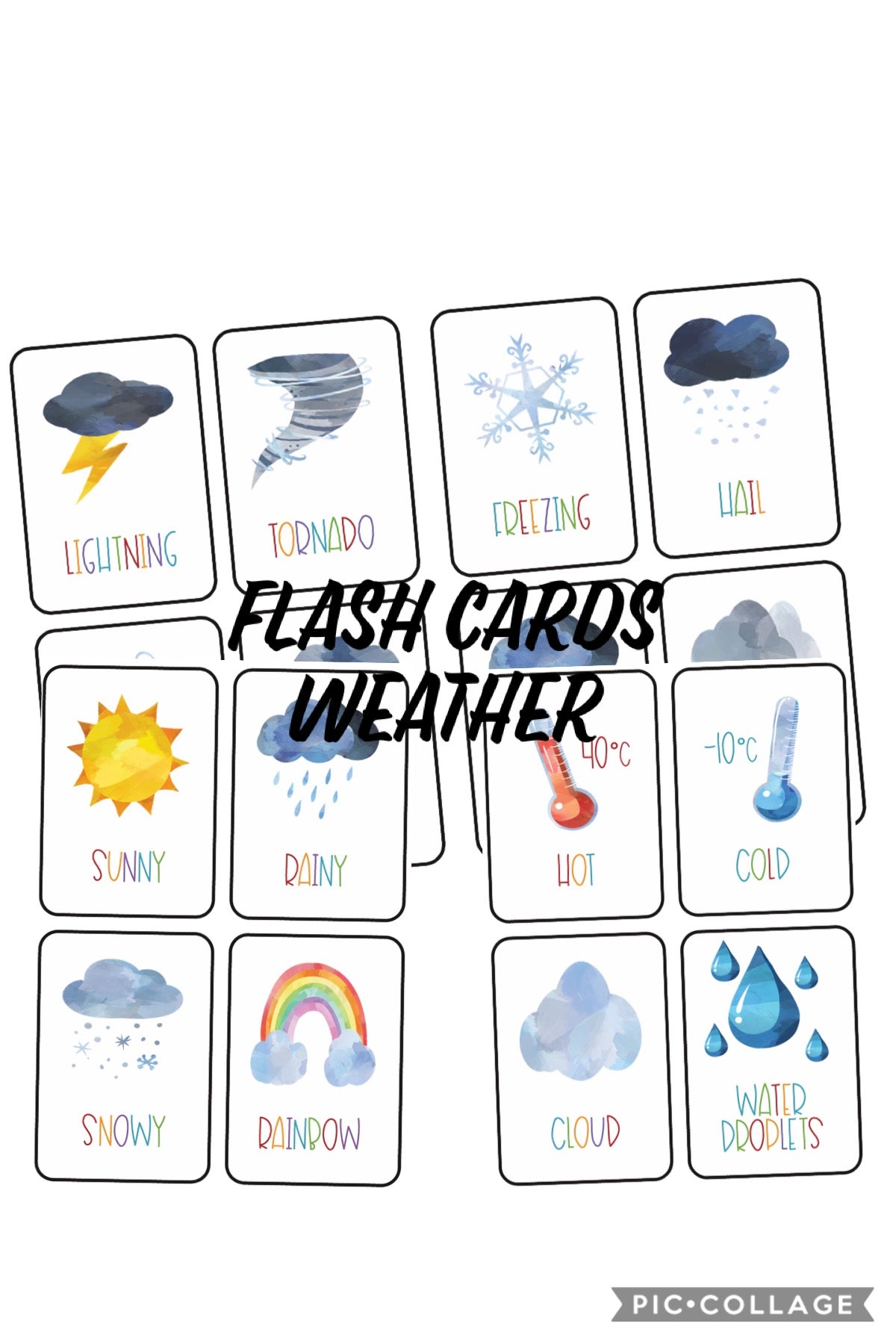 Weather Flash Card in English