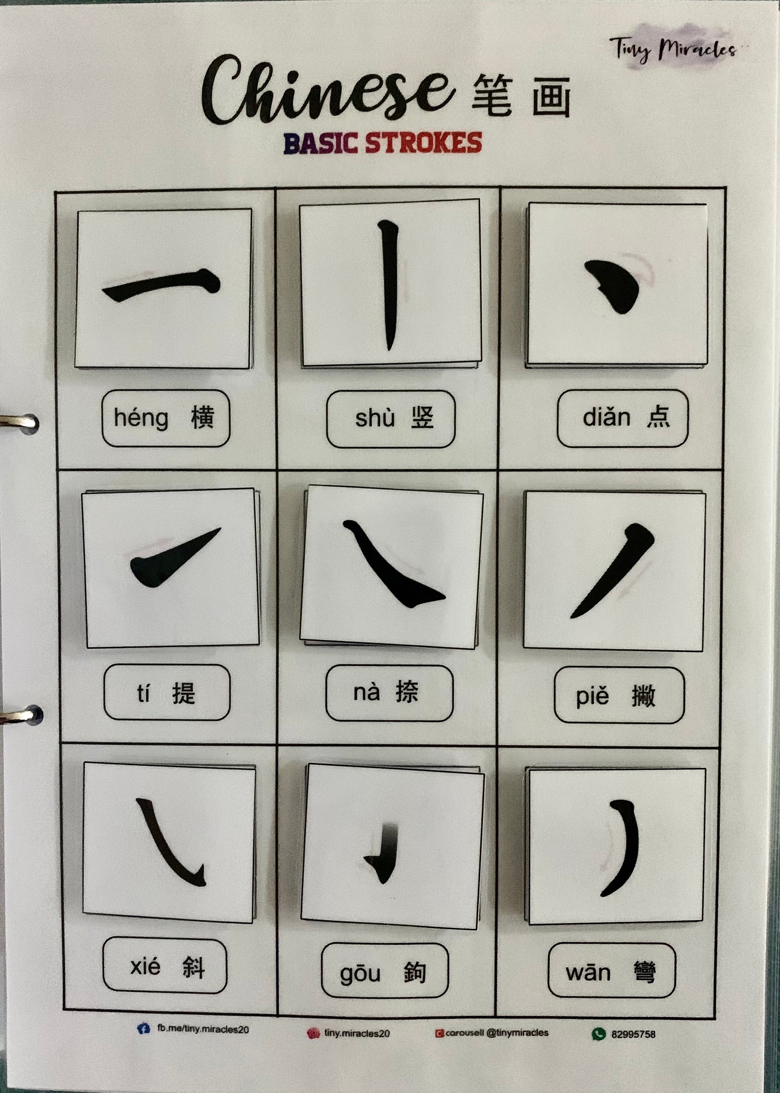 Basic Chinese Strokes Shadow Match