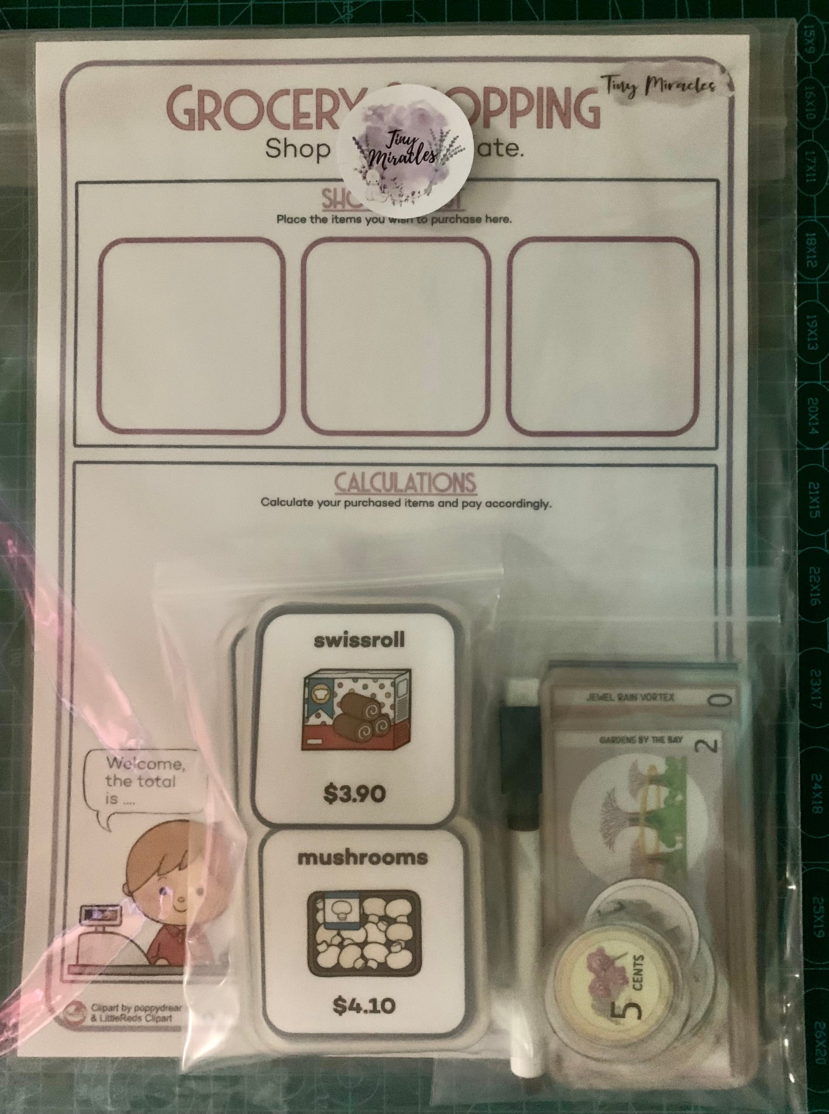 Play Pretend Grocery Shopping Set | Counting Money Learning Activity