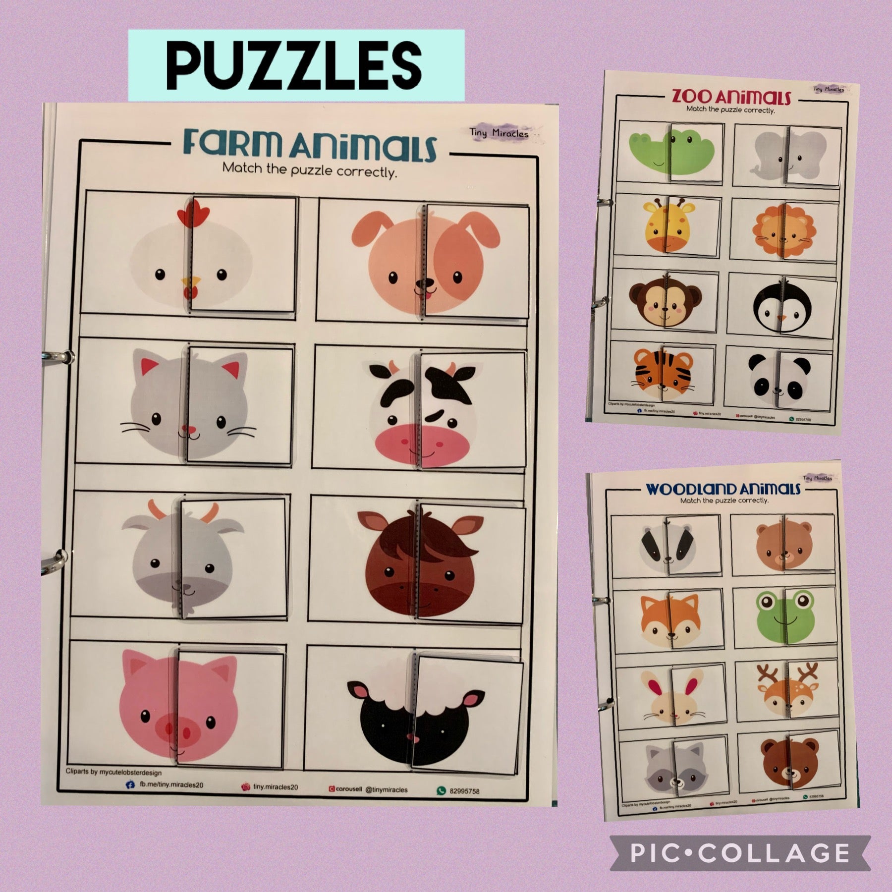 Puzzles (Farm, Woodland & Zoo Animals) OW61