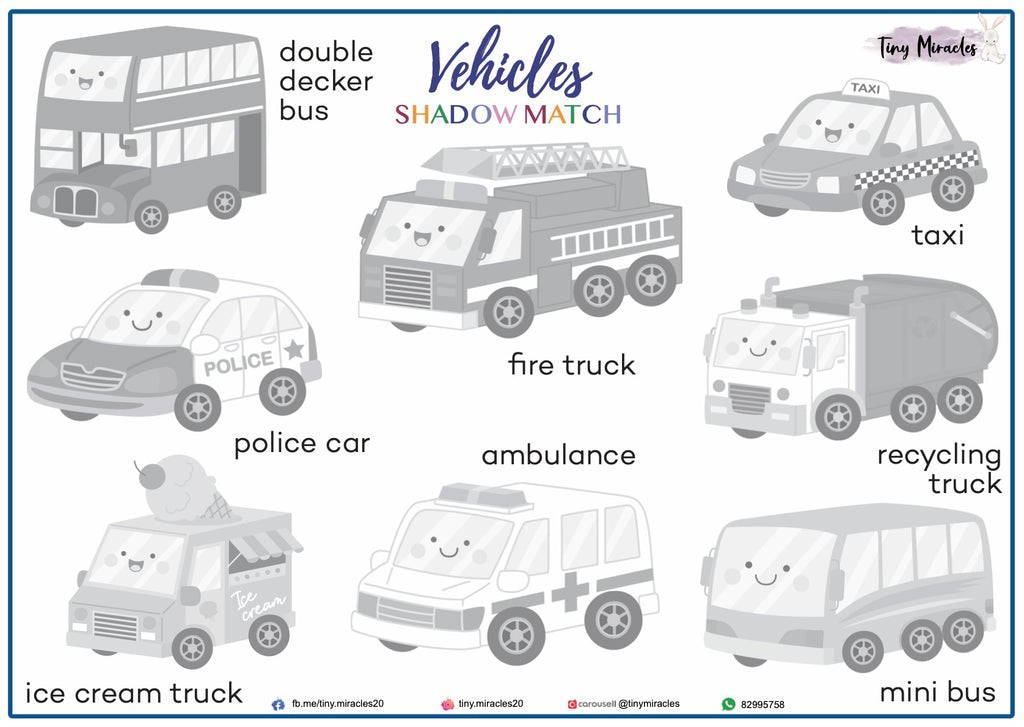 Vehicles Shadow Match (With Faces)