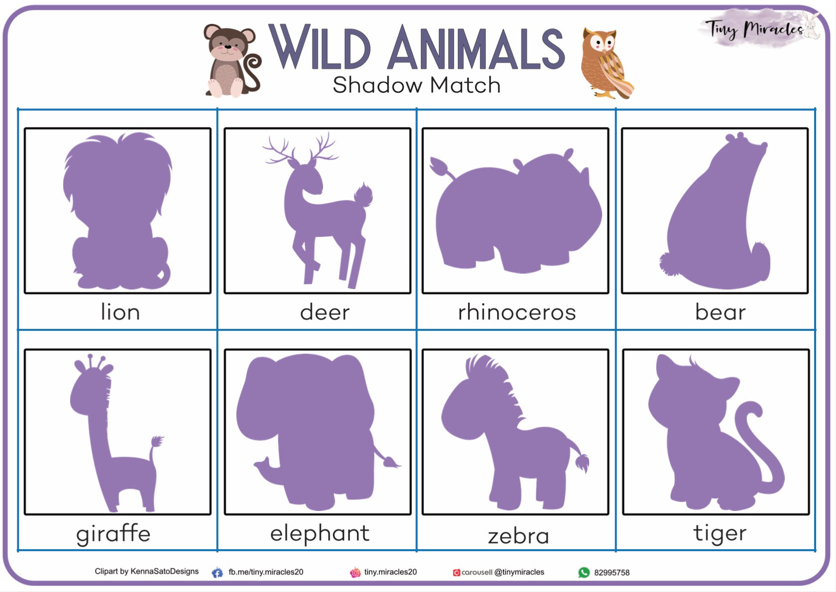 Wild Animals Shadow Match (OW63)