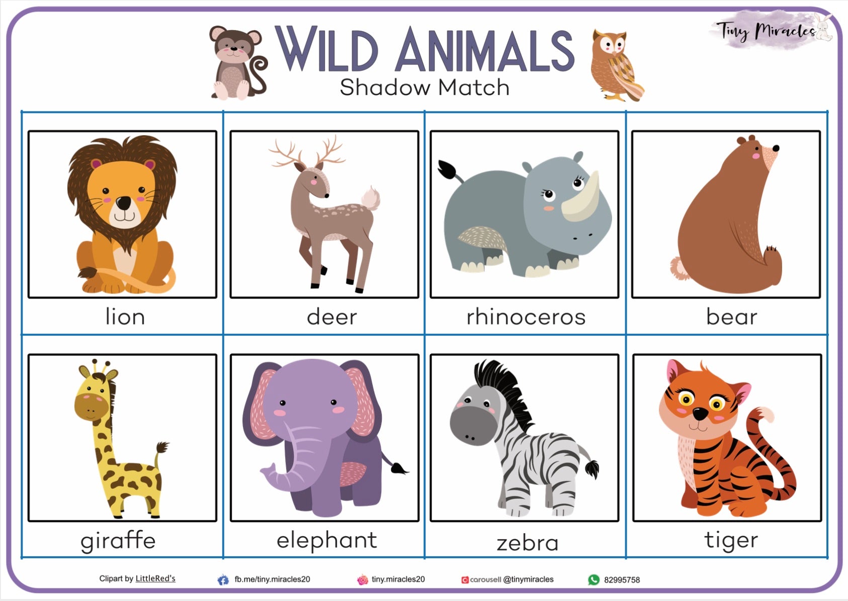 Wild Animals Shadow Match (OW63)