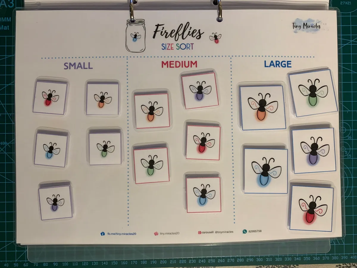Size Sorting (Fireflies & Candy Hearts)
