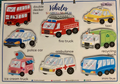 Children's puzzle with cartoon vehicles and their names on a white background