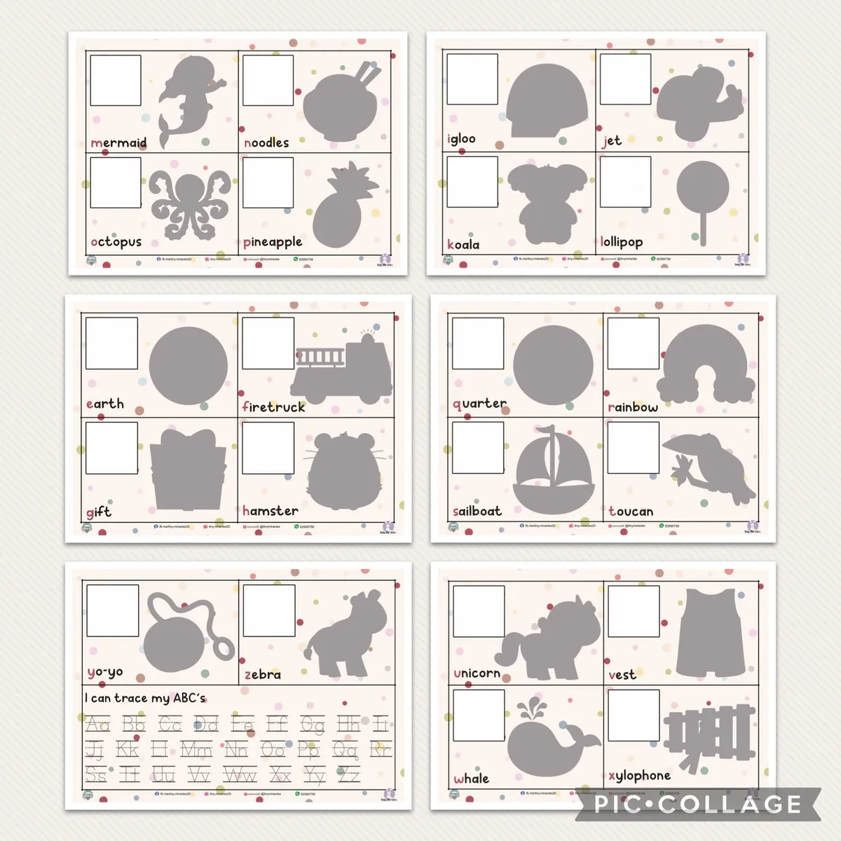 Alphabet Letter & Picture Shadow Match with Tracing (OW69)