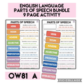 Parts of Speech (English Language) Activity Bundle