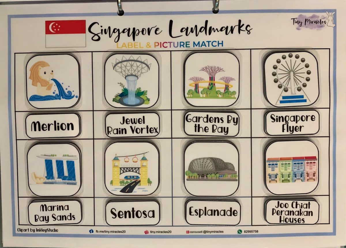 Singapore Landmarks - Label & Picture Match (Discover the City's Icons!)