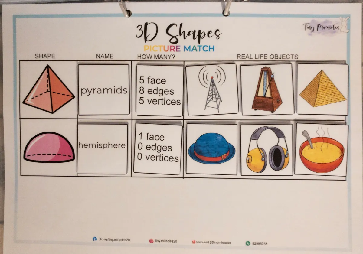 Math - 3D Shapes Picture Match