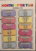 Months of the Year (English & Chinese)