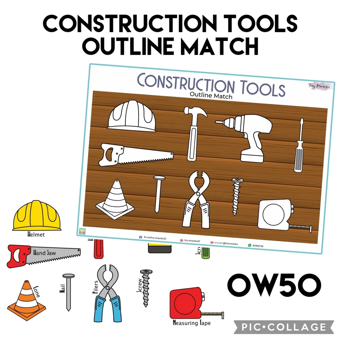 Construction Tools Outline Match (OW50)
